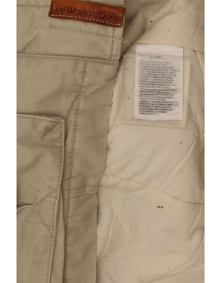 Lee Womens Utility Jacket UK 14 Medium Beige Bomuld