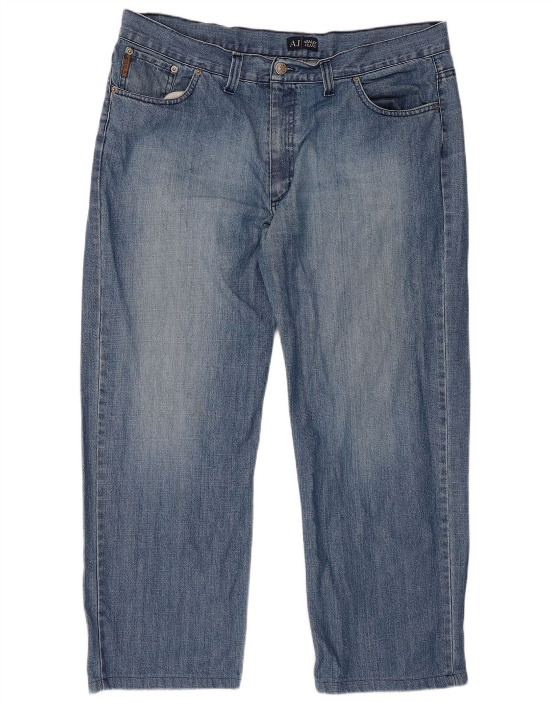 ARMANI Straight jeans til mænd W40 L28 blå bomuld