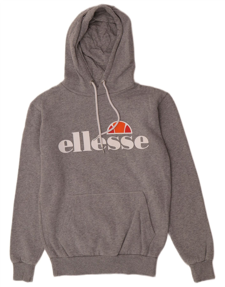 Ellesse Herre Grafisk Regular Fit Hoodie Jumper Lille Grå Bomuld