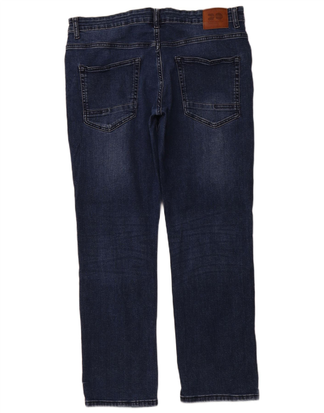 CROSSHATCH Dame Princed Straight Jeans W36 L30 Blå Bomuld