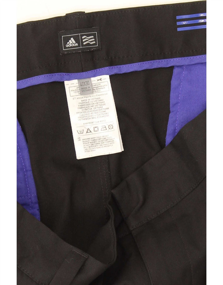 Adidas Straight Suit Bukser til mænd W40 L30 Sort polyester