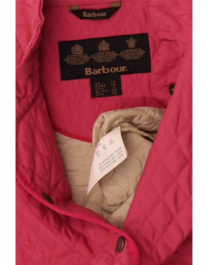 Barbour Womens Quiltet Gilet UK 12 Medium Pink Polyester