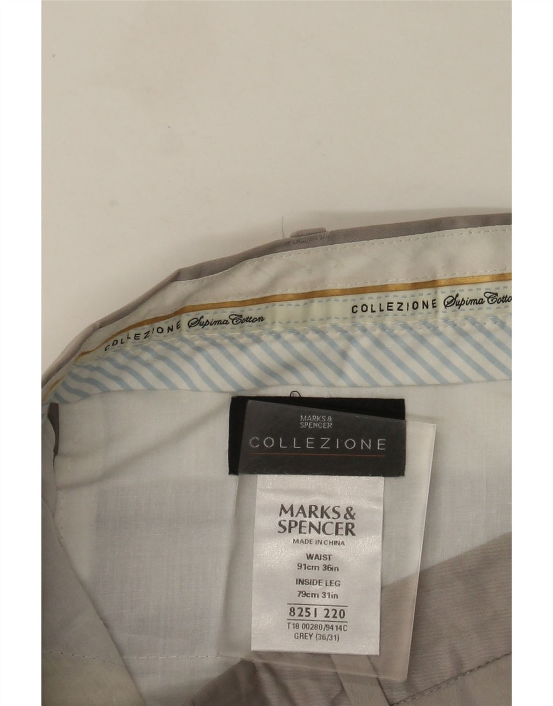 MARKS & SPENCER Lige jakkesæt til mænd W36 L31 Grå bomuld