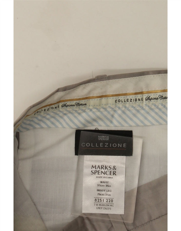 MARKS & SPENCER Lige jakkesæt til mænd W36 L31 Grå bomuld