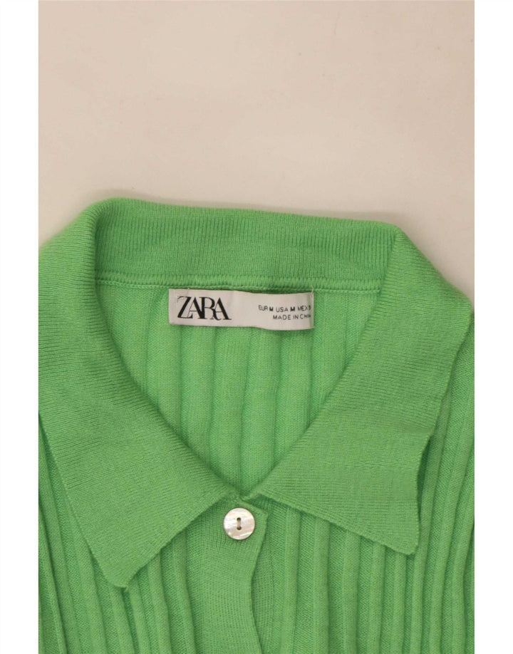 Zara Dame Cardigan Sweater UK 12 Medium Green