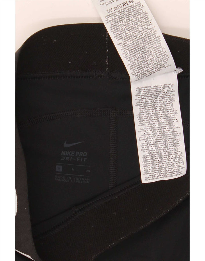 Nike Dame Dri Fit grafiske sportsshorts UK 8 Small Black Polyester