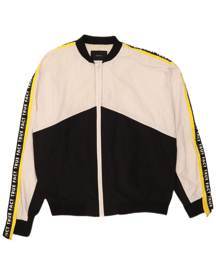 Zara Herre grafisk træningsdragt Top jakke Stor Sort Colourblock Nylon