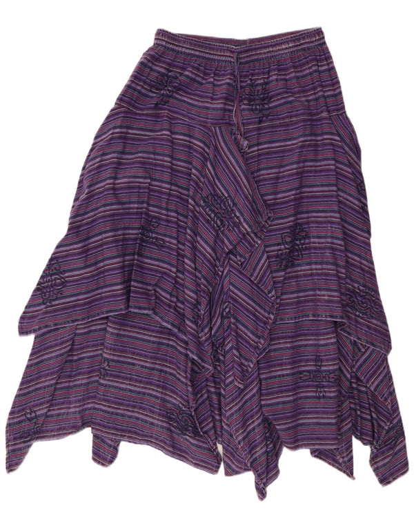 cherie Dame Højtalje Asymmetrisk Nederdel IT 47 Large W30 Lilla Stribet