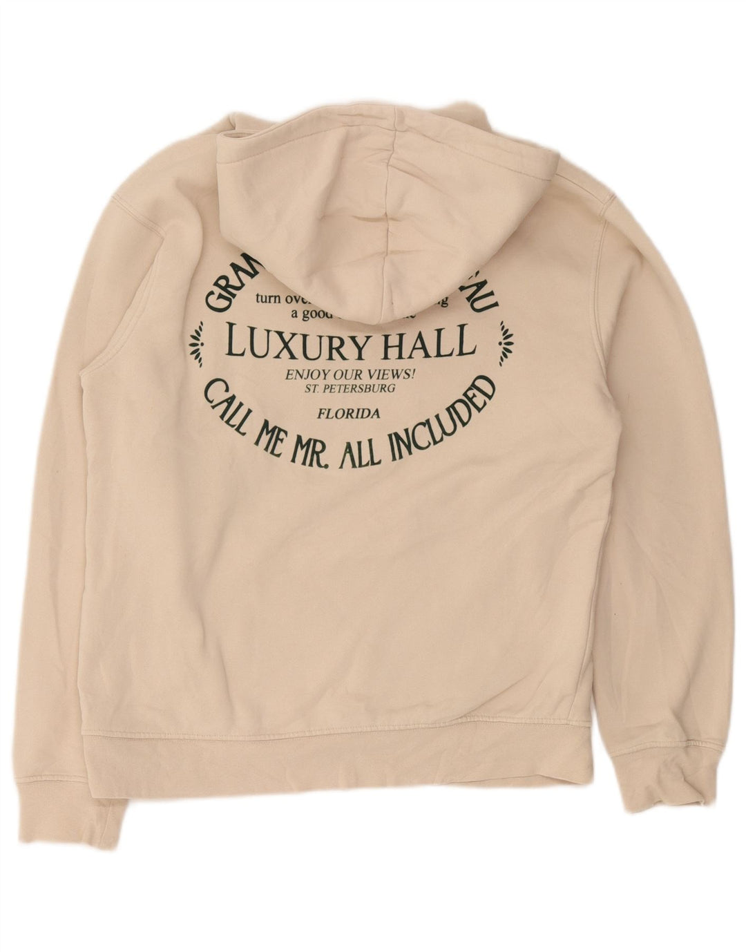 Zara Herre grafisk hættetrøje Jumper Medium Beige Bomuld