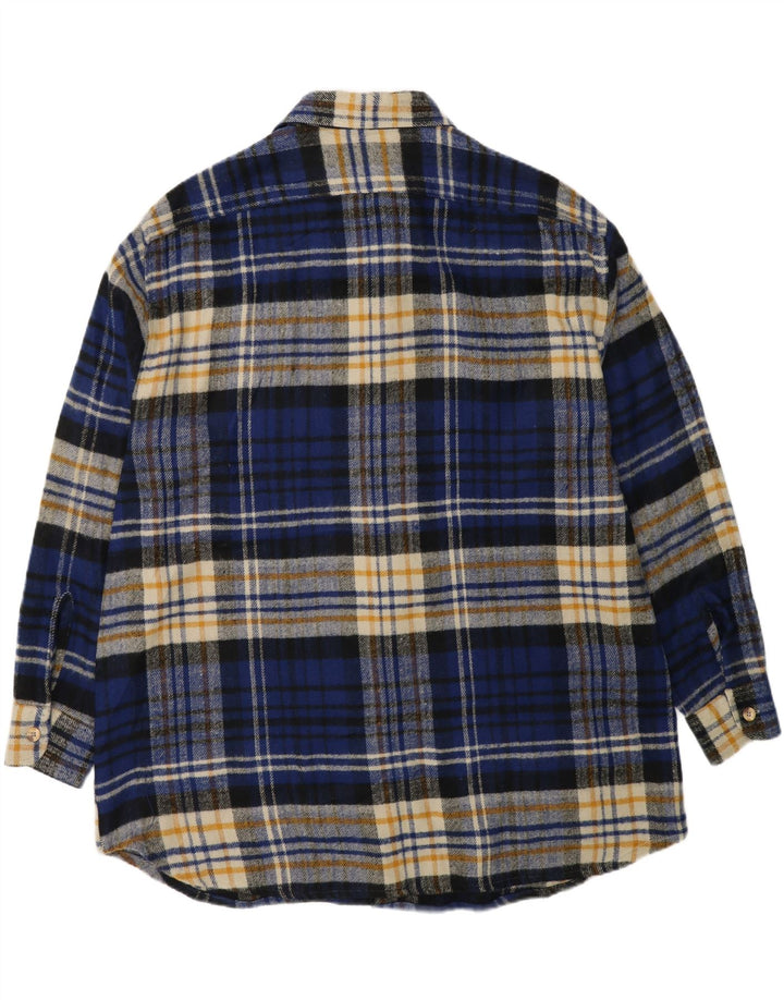VINTAGE Mens Flannel Shirt 2XL Blue Check Acrylic Vintage Vintage and Second-Hand Vintage from Messina Hembry 