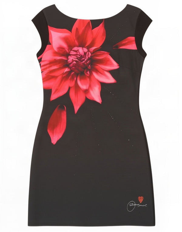 Desigual Womens Sheath Dress UK 14 Large Black Floral
