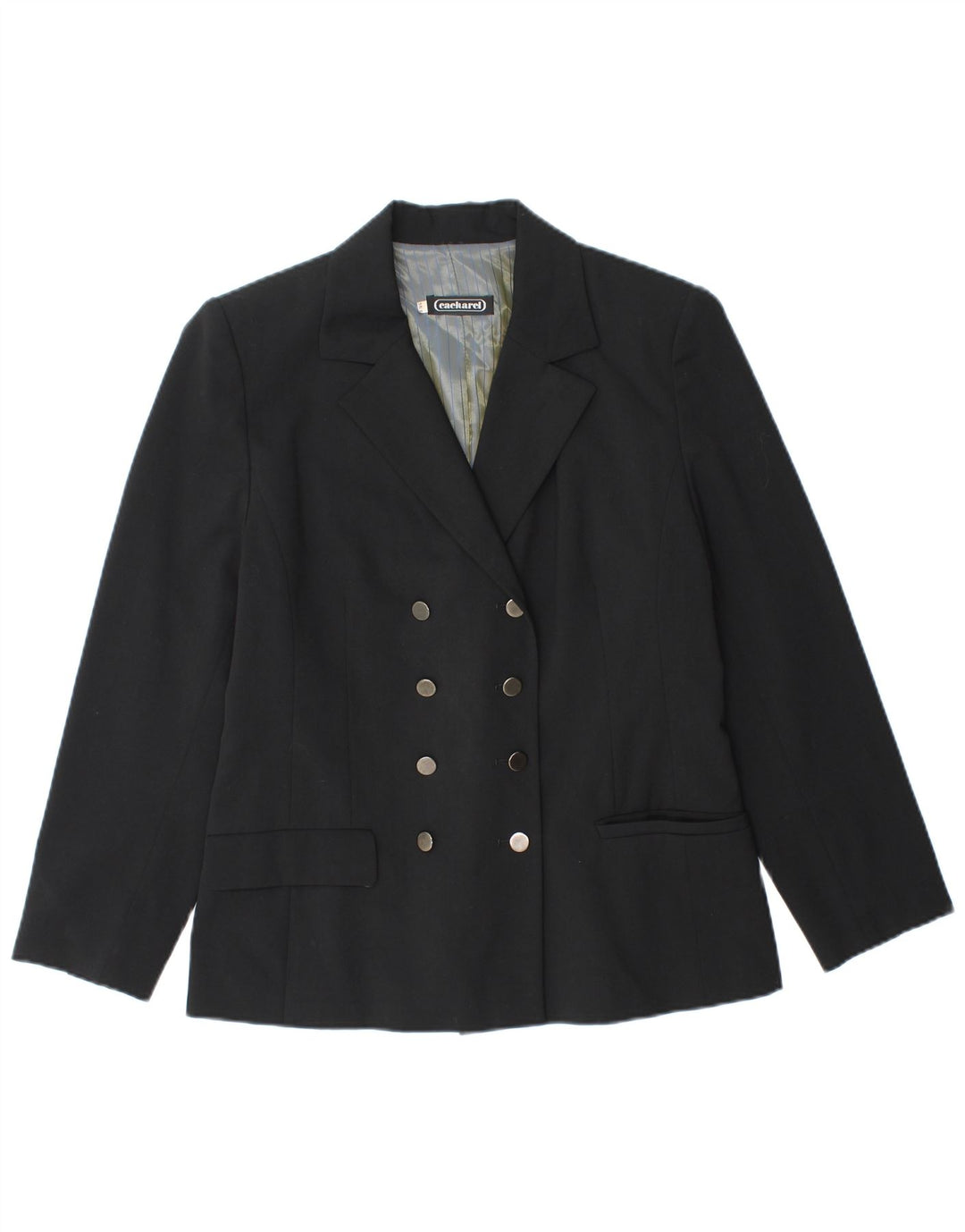 Cacharel Dame Dobbeltradet Blazer Jacket IT 38 XS Sort Polyester