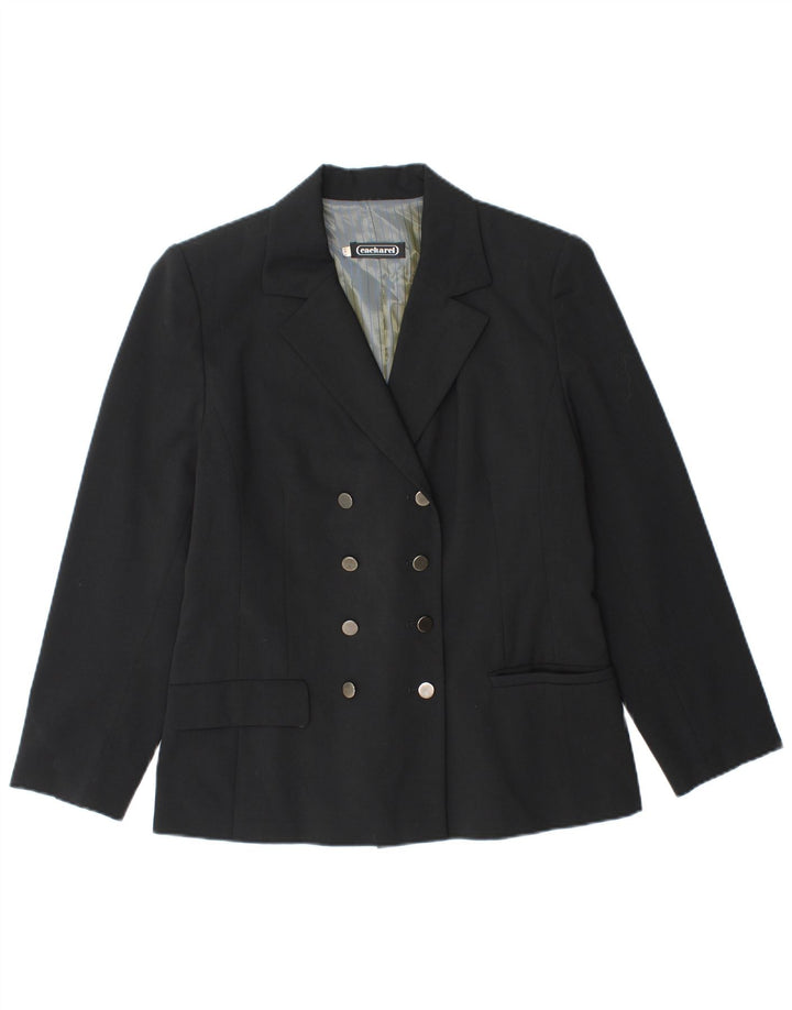 Cacharel Dame Dobbeltradet Blazer Jacket IT 38 XS Sort Polyester