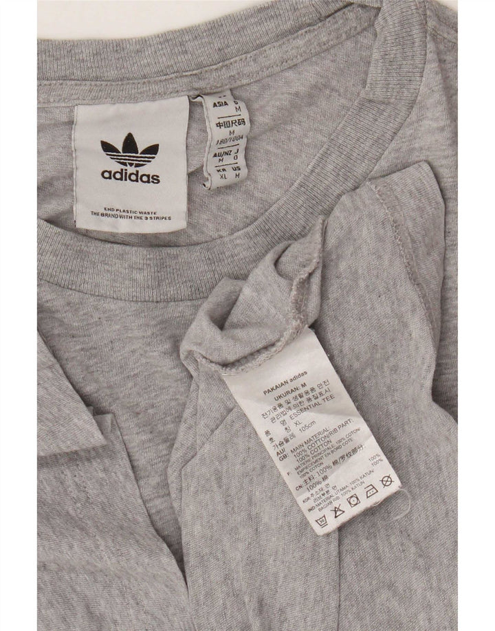 Adidas Herre T-Shirt Top Medium Grey Flecked Bomuld
