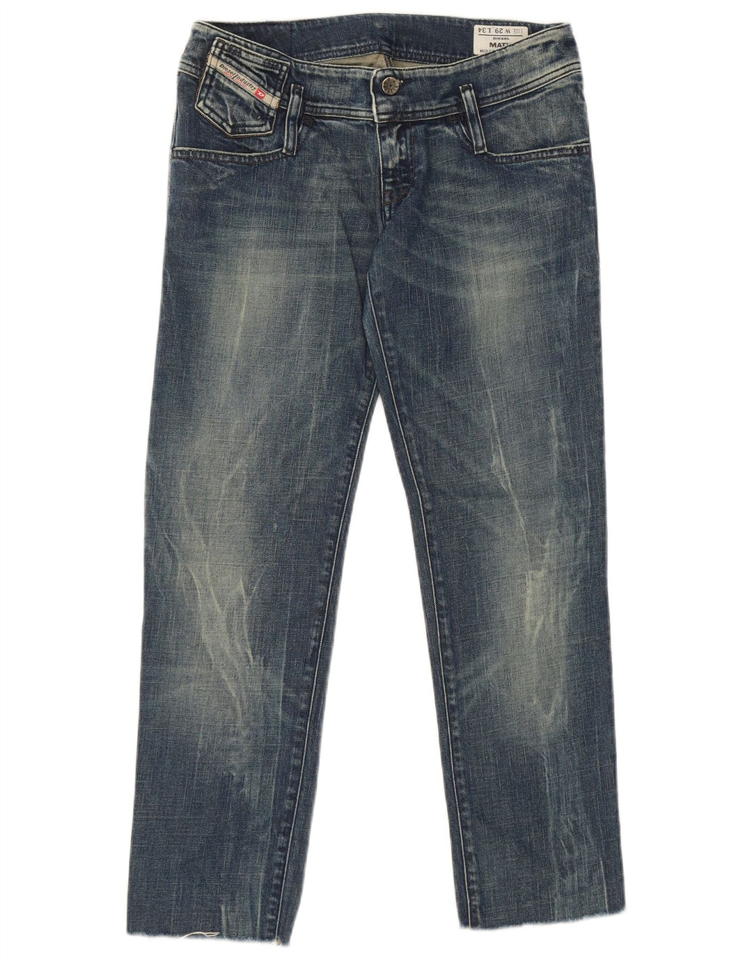 Diesel Dame Matic Straight Jeans W29 L27 Blå Bomuld