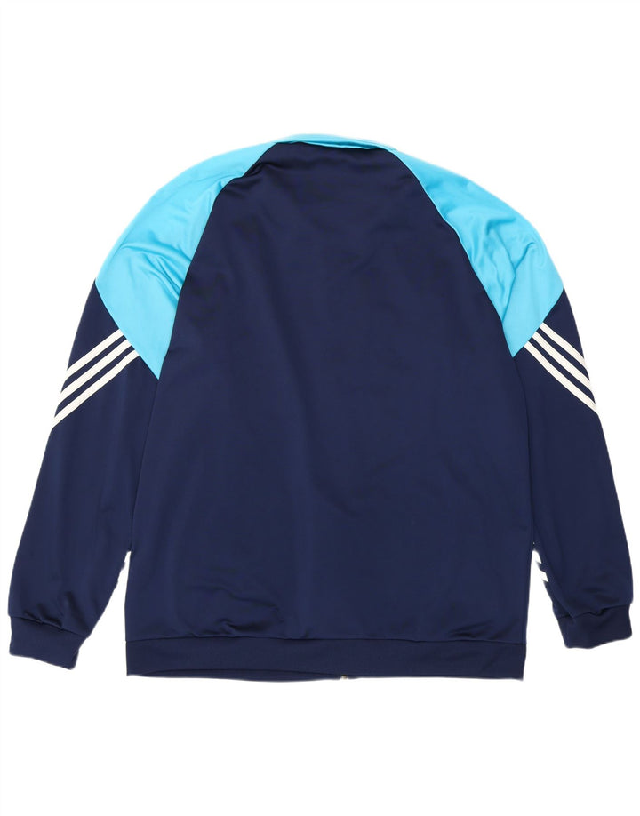 ADIDAS Mens Tracksuit Top Jacket XL Navy Blue Colourblock Polyester