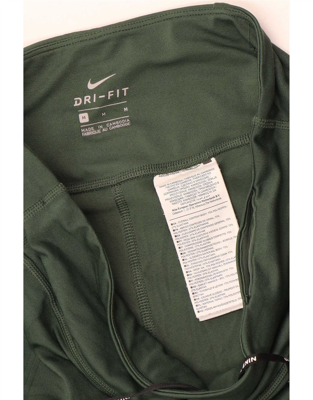 Nike Dame Dri Fit Leggings UK 14 Medium Green Polyester