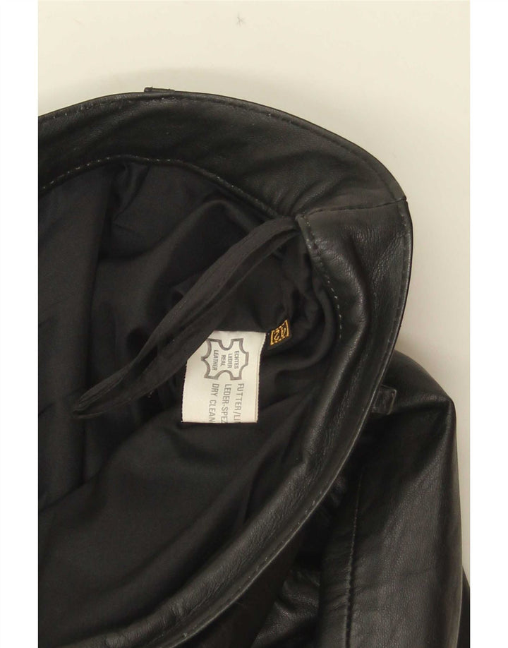 Vintage lædernederdel til kvinder IT 42 Medium W30 sort læder