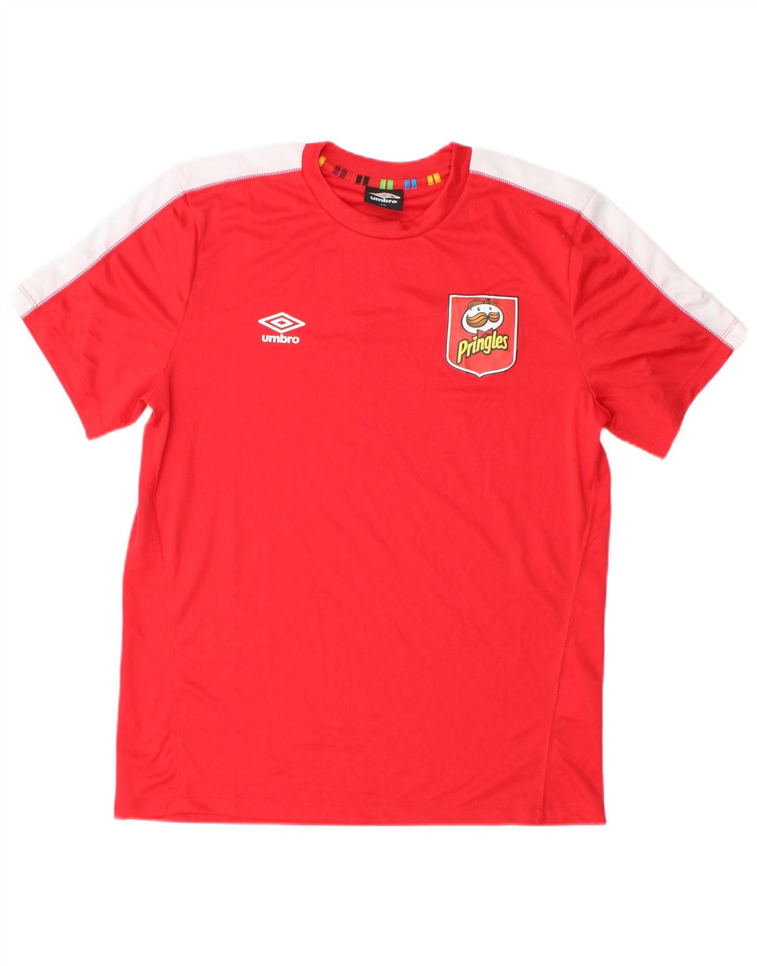UMBRO Herre T-Shirt Top Lille Rød Colourblock Polyester