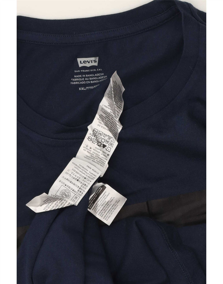 Levi's Grafisk T-shirt top til mænd 2XL marineblå bomuld