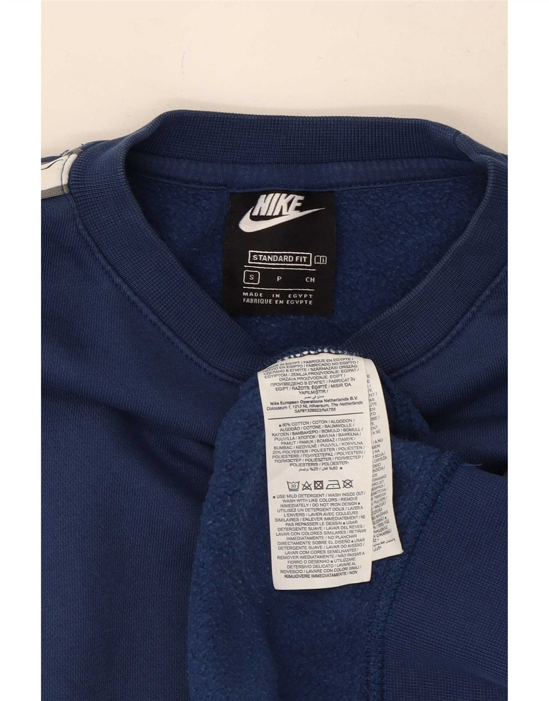 Nike Herre Loose Fit Grafisk Standard Sweatshirt Jumper Small Navy Blue