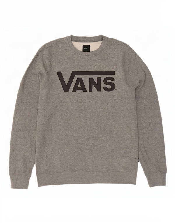 Vans Mens Graphic Sweatshirt Jumper Medium Grey Flecked