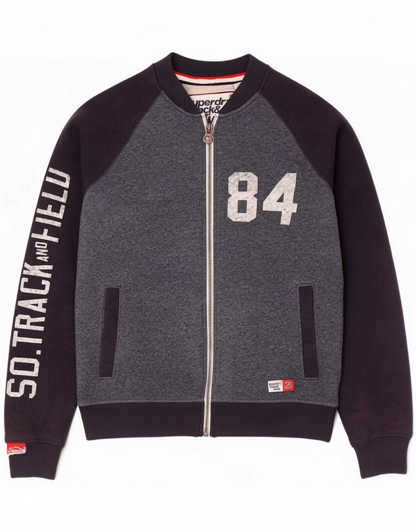 Superdry Grafisk træningsdragt til mænd Topjakke Medium Blue Colourblock Cotton