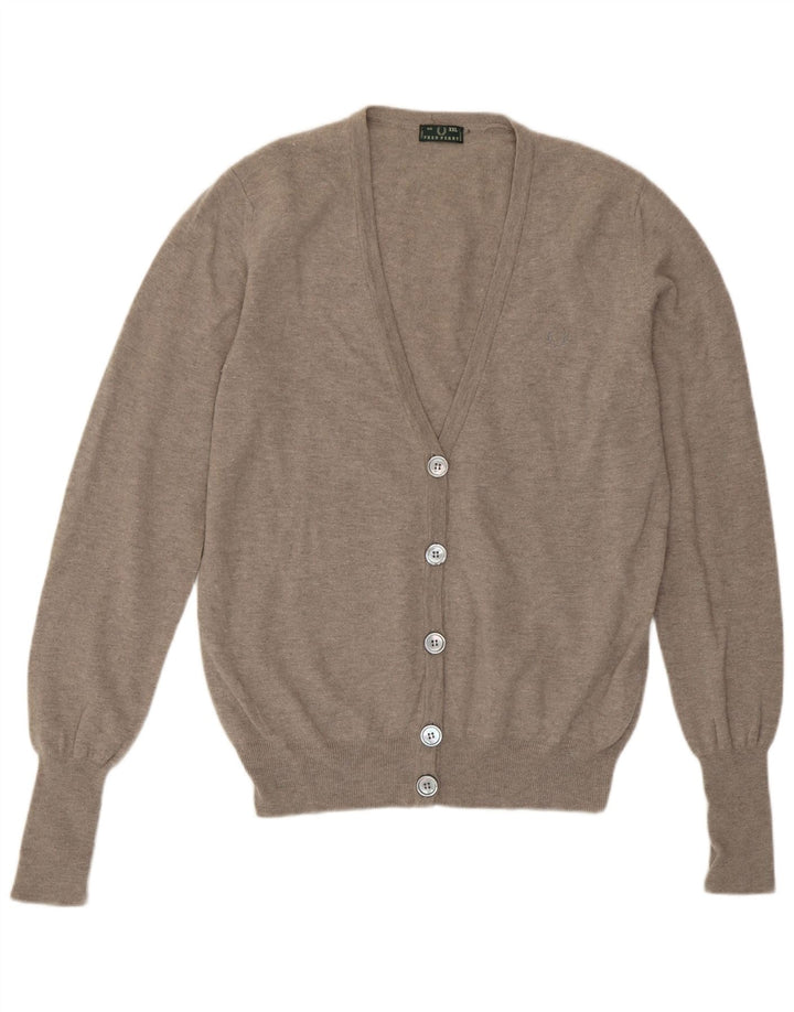 Fred Perry Dame Cardigan Sweater UK 20 2XL Grå Uld