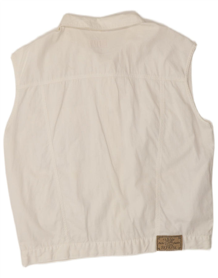 Reprise Dame Denim Gilet IT 46 Stor Hvid Bomuld