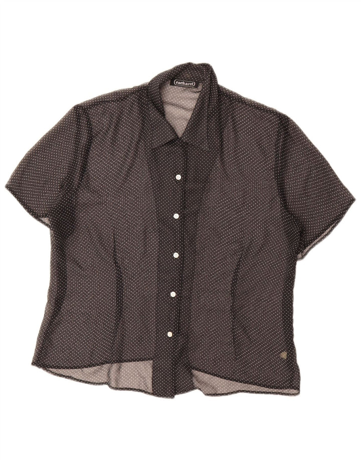 Cacharel Dame Gennemsigtig Skjorte Bluse IT 44 Medium Sort Plettet