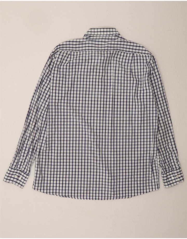 TRUSSARDI Mens Shirt Size 45/46 2XL Blue Check Cotton Vintage Trussardi and Second-Hand Trussardi from Messina Hembry 