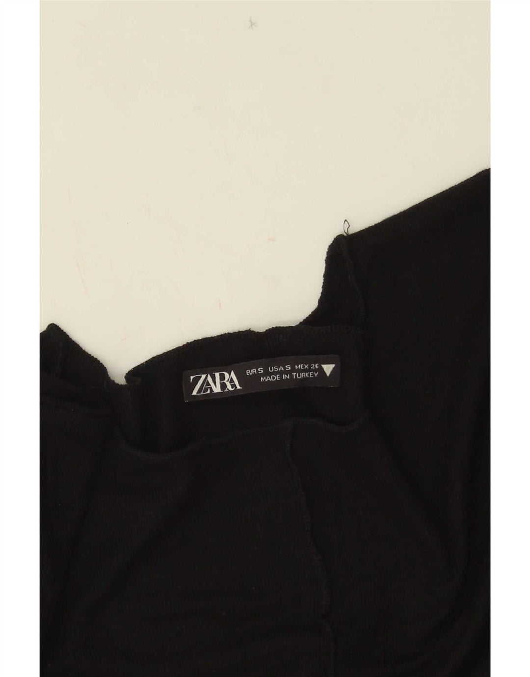Zara Dame Crop Top Langærmet UK 8 Lille Sort