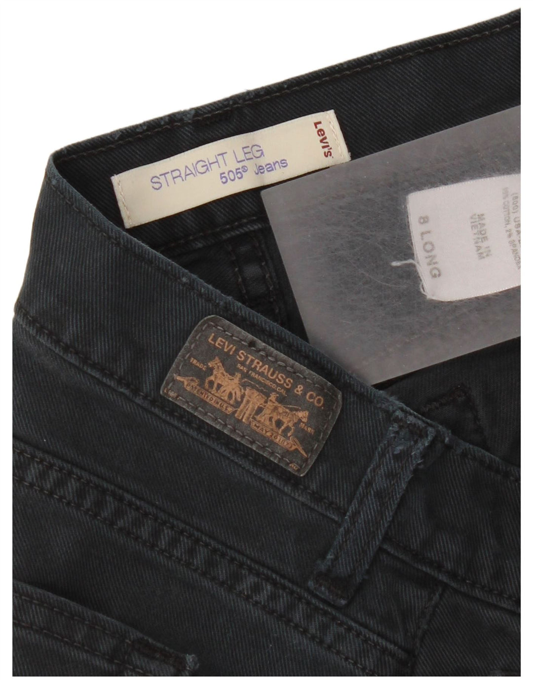 Levi's Dame 505 lige jeans US 8 Medium W30 L32 Marineblå Bomuld