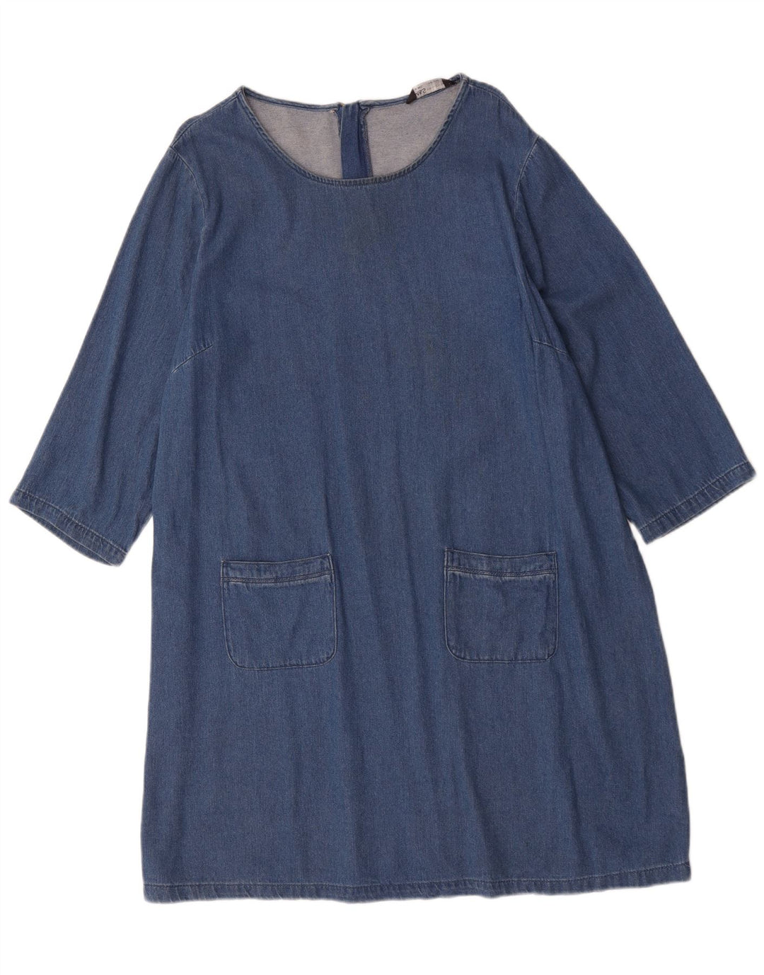 Marks & Spencer Dame 3/4-ærmet oversized denimkjole UK 16 Large Blue