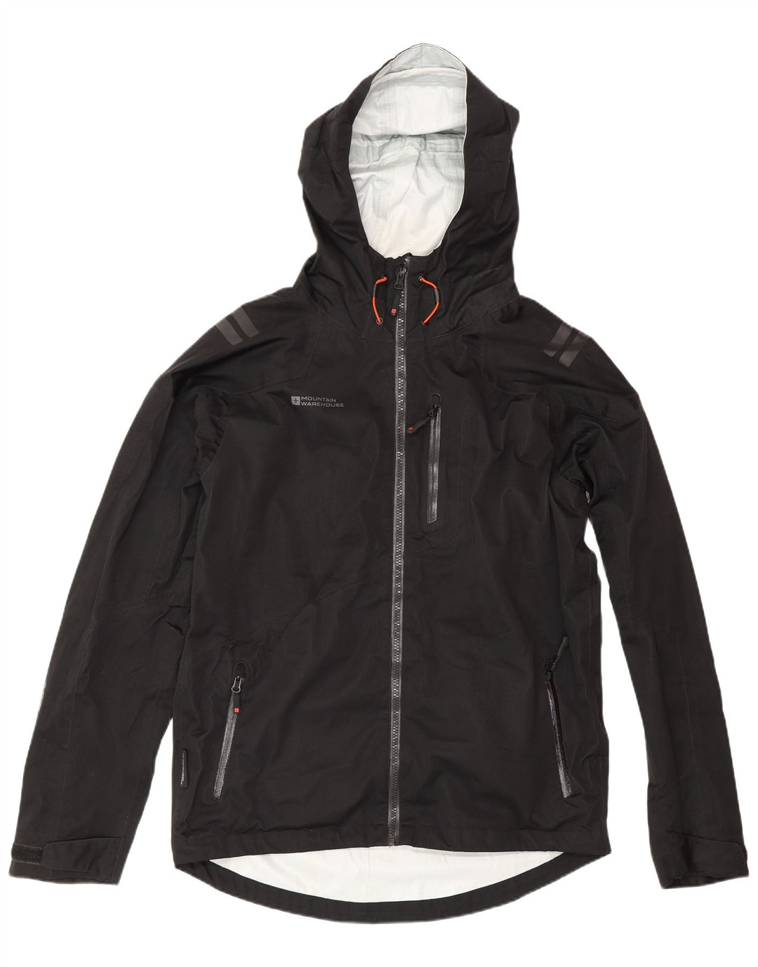 Mountain Warehouse Regnjakke med hætte til mænd UK 38 Medium Sort Polyester