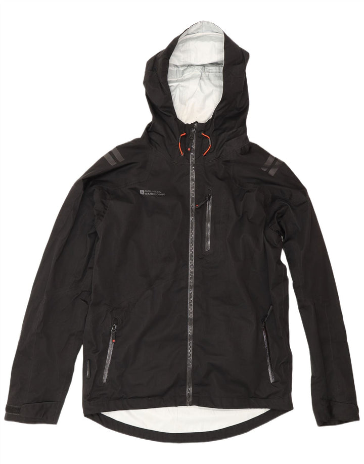 Mountain Warehouse Regnjakke med hætte til mænd UK 38 Medium Sort Polyester