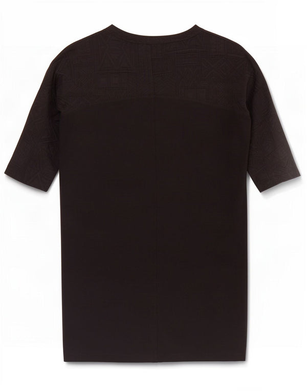 Zara Dame 3/4 ærmer Shift Dress UK 10 Small Black Geometric
