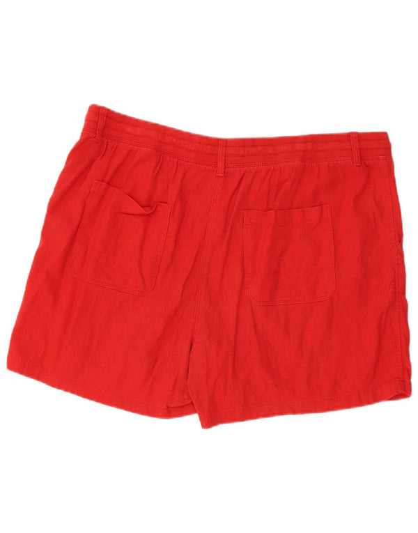 Marks & Spencer Kvinder Casual Shorts UK 16 Large W38 Red Linen