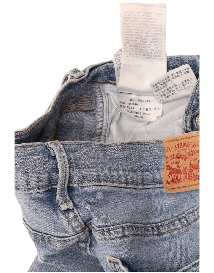 LEVI'S Dame 505 Straight Jeans US 8 Medium W29 L32 Blå Bomuld