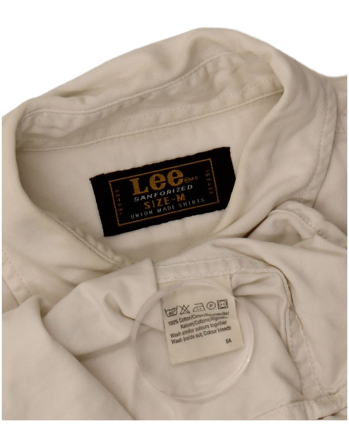 Lee Dame Denim Shirt UK 14 Medium White Bomuld