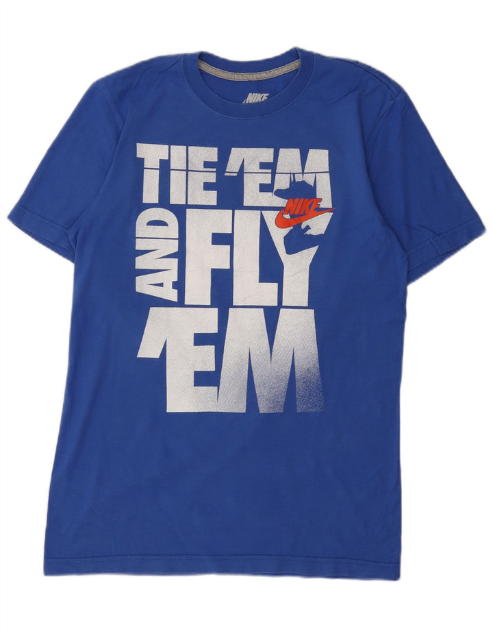 Nike Herre Regular Fit Grafisk T-Shirt Top Lille Blå