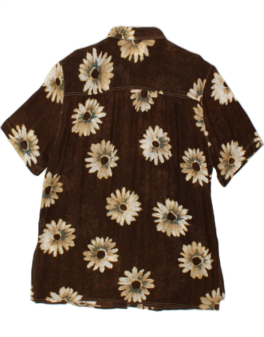 YOUR SIXTH SENSE Womens Short Sleeve Shirt IT 44 Medium Brown Floral Vintage Your Sixth Sense and Second-Hand Your Sixth Sense from Messina Hembry 