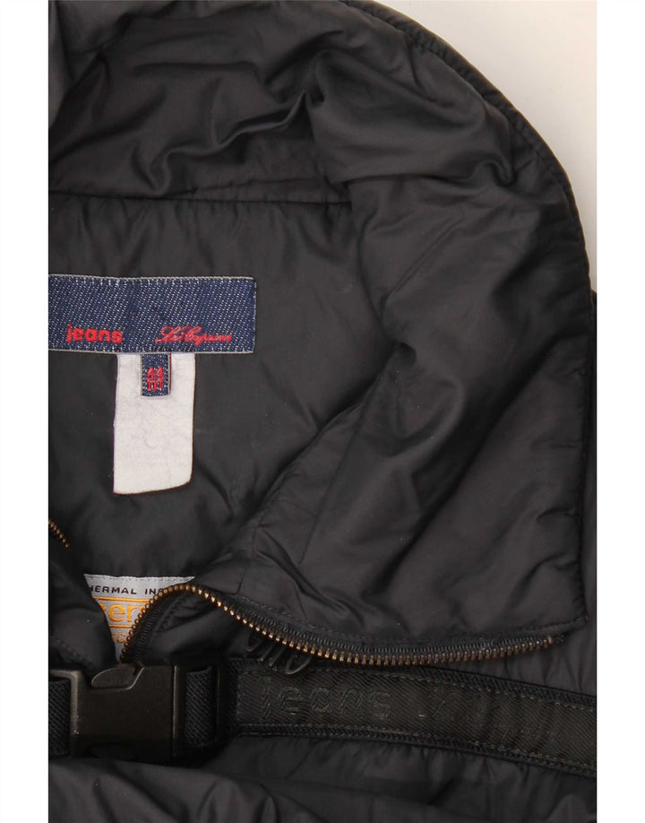 Les Copains Dame Grafisk Windbreaker Jacket IT 44 Medium Sort