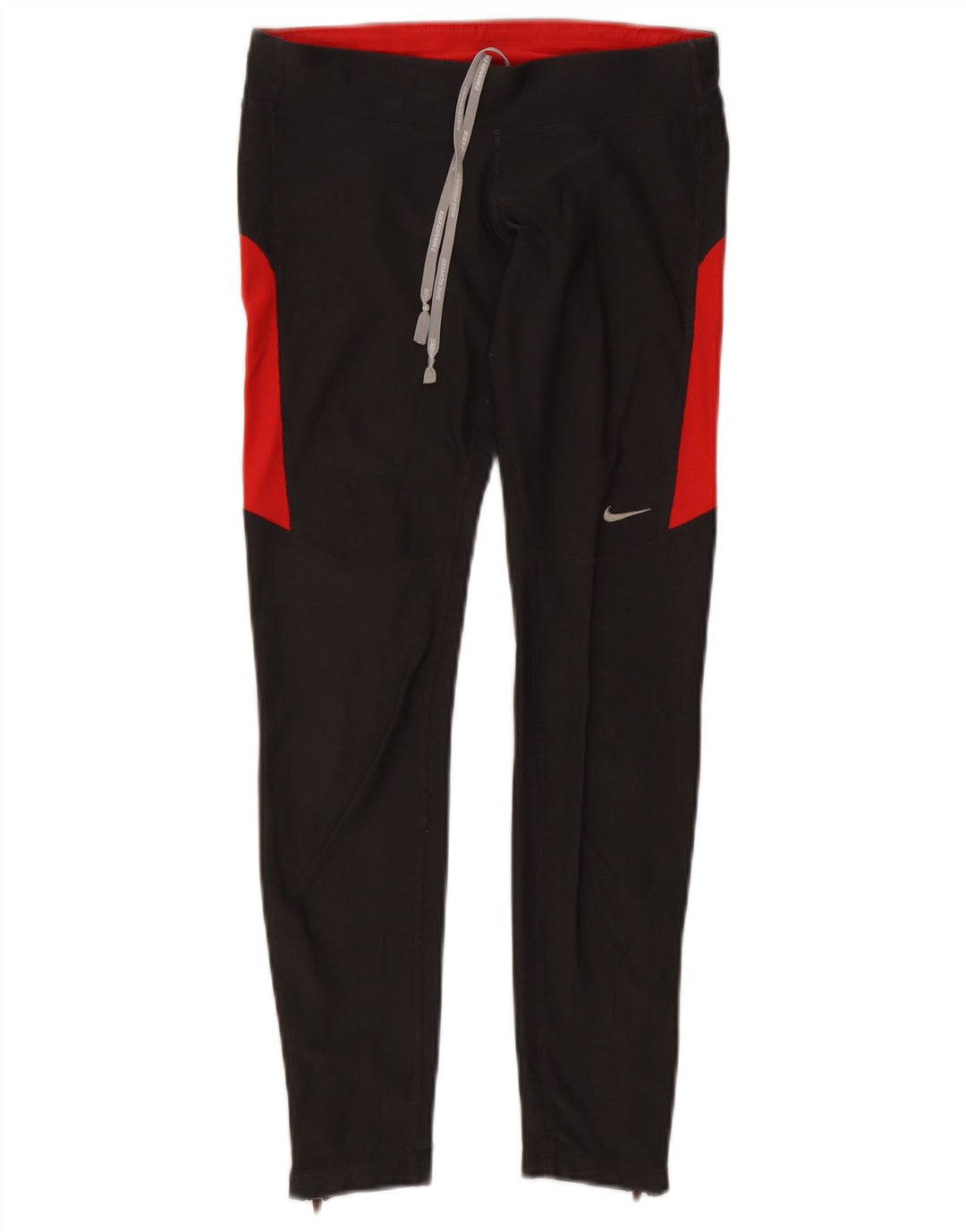 Nike Dame Dri Fit Leggings UK 8 Small Black Colourblock Polyester