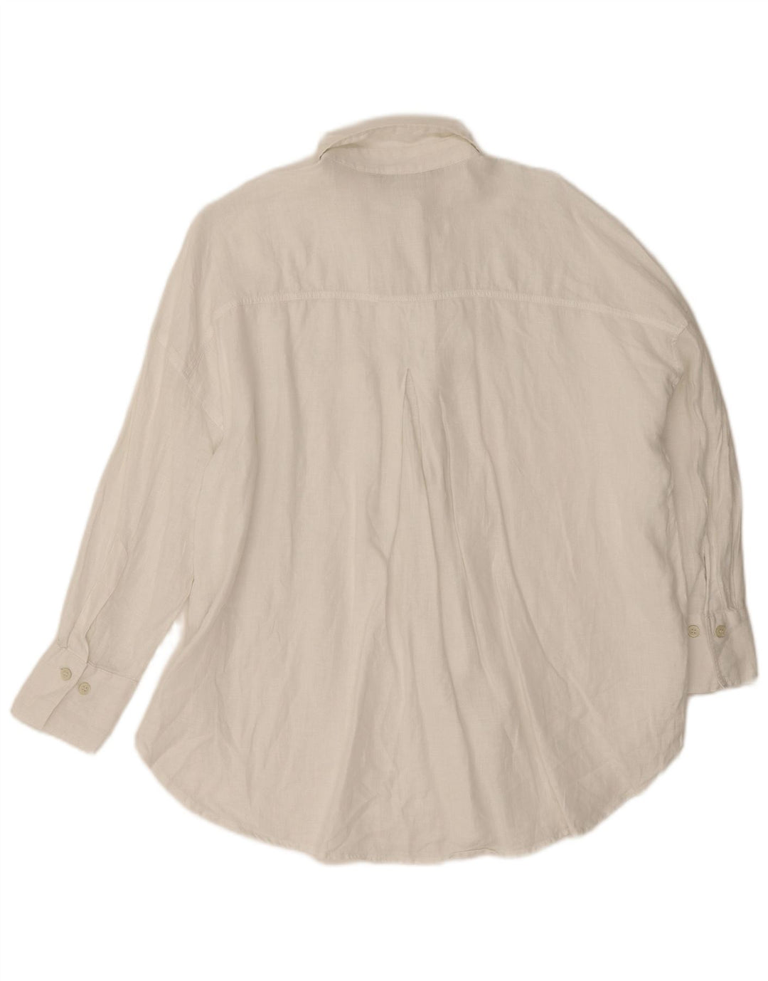 Zara Dame Oversized Shirt UK 10 Small White Linen