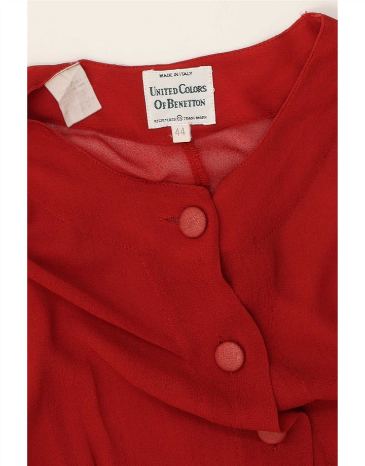 Benetton Dameskjortebluse IT 44 Medium Burgundy Viscose