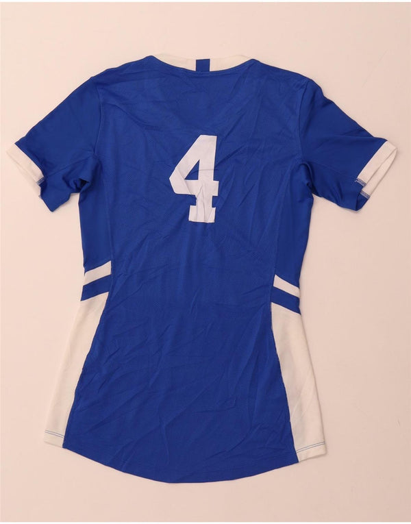 NIKE grafisk T-shirt top til kvinder DK 10 Lille blå farveblok polyester