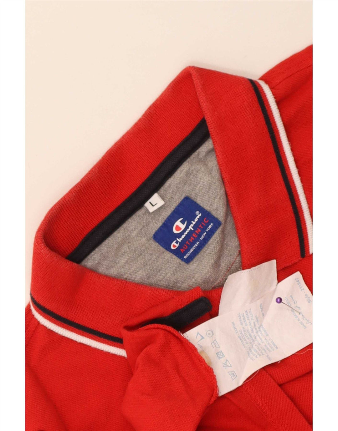 Champion herre poloshirt Stor rødstribet bomuld
