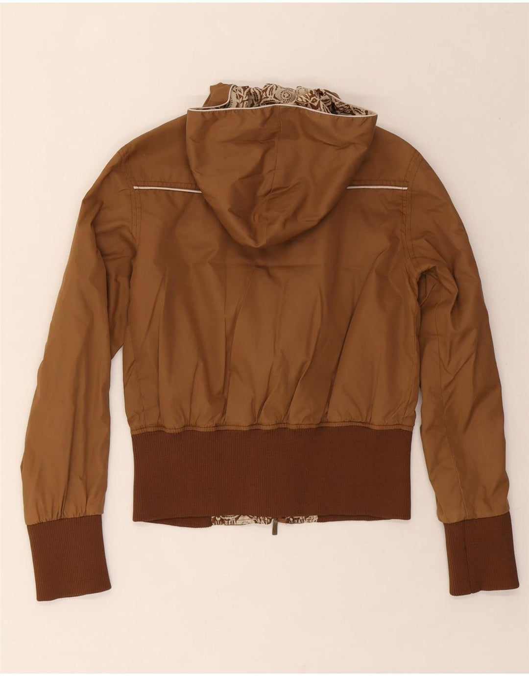 EXTYN Womens Hooded Utility Jacket UK 12 Medium Brown Vintage Extyn and Second-Hand Extyn from Messina Hembry 