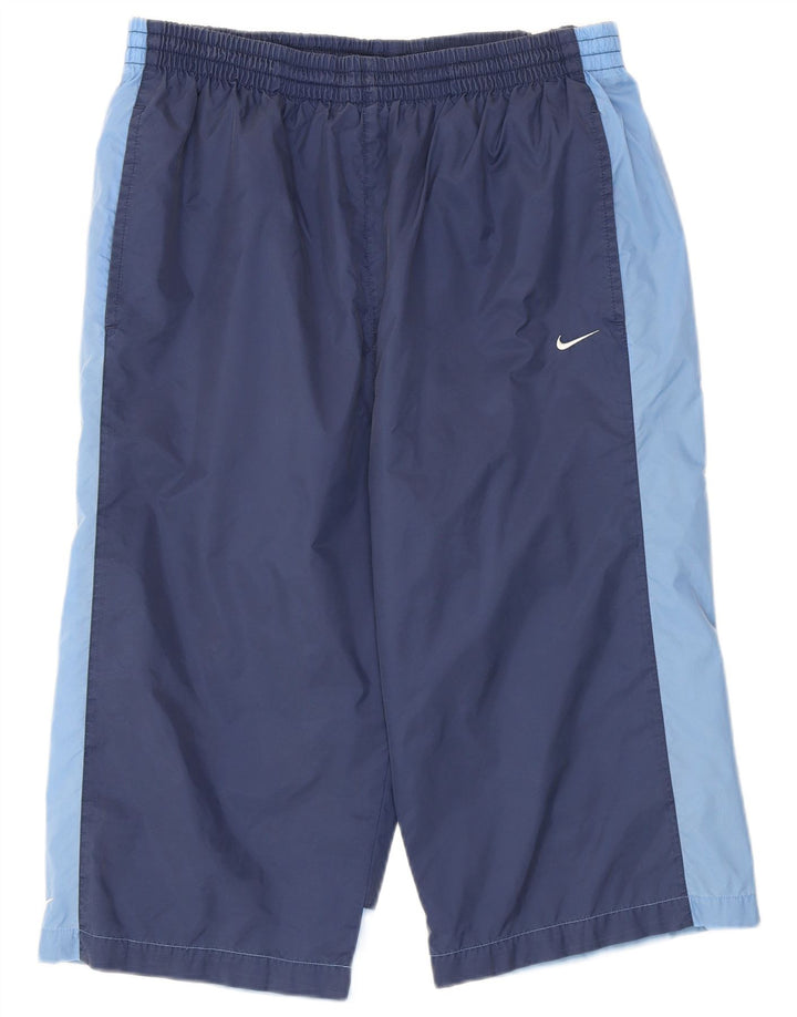 Nike Herre Bermuda Sport Shorts Large Navy Blue Colourblock Nylon